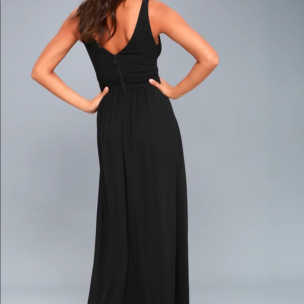 LULUS LEADING ROLE BLACK MAXI DRESS
